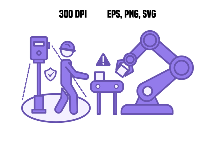 Purple Smart Safety Sensor Icon
