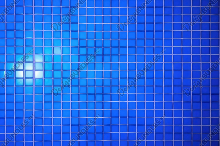 Blue Mosaic Tiles Background example image 1