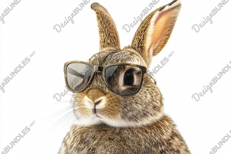Cool bunny with glasses