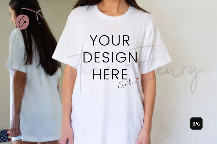 4th Of July White T-Shirt Mockup