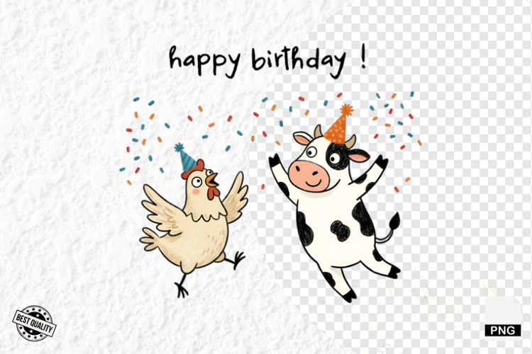 Happy Birhday Farm Animals Clipart