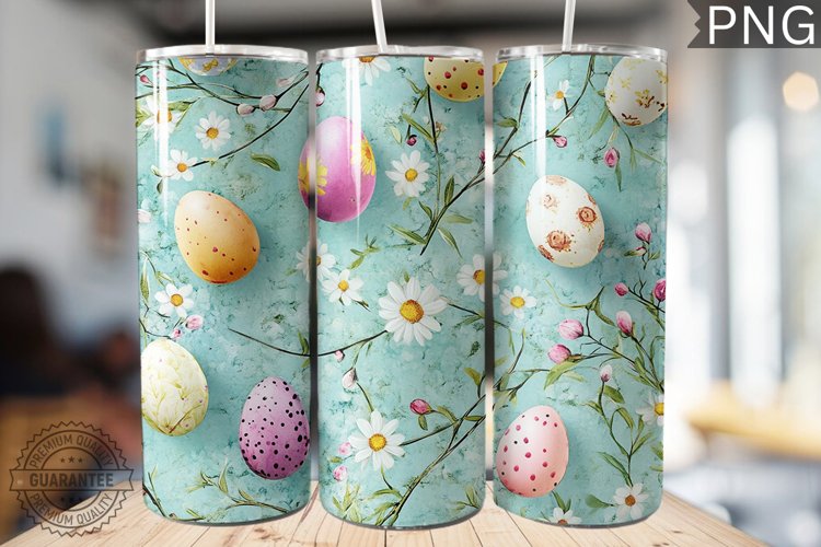 Spring Easter Tumbler Wrap - High Quality 300 Dpi example image 1