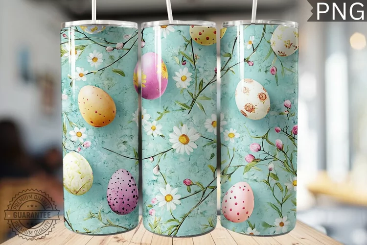 Spring Easter Tumbler Wrap - High Quality 300 Dpi