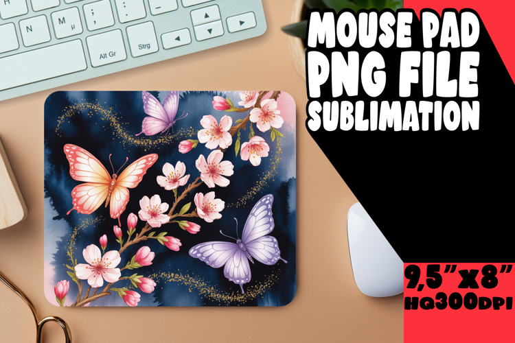 Vibrant mouse pad SUBLIMATION PNG, Flowers