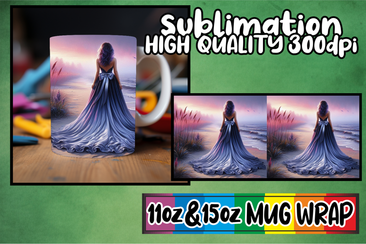 Whimsical evenings 11oz 15oz sublimation wrap, Women