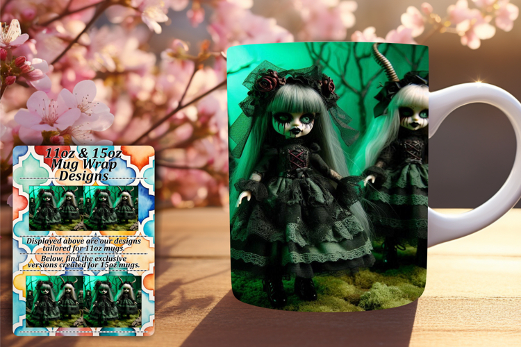 Vibrant 15oz Mug Wrap Png Template , Horror Halloween