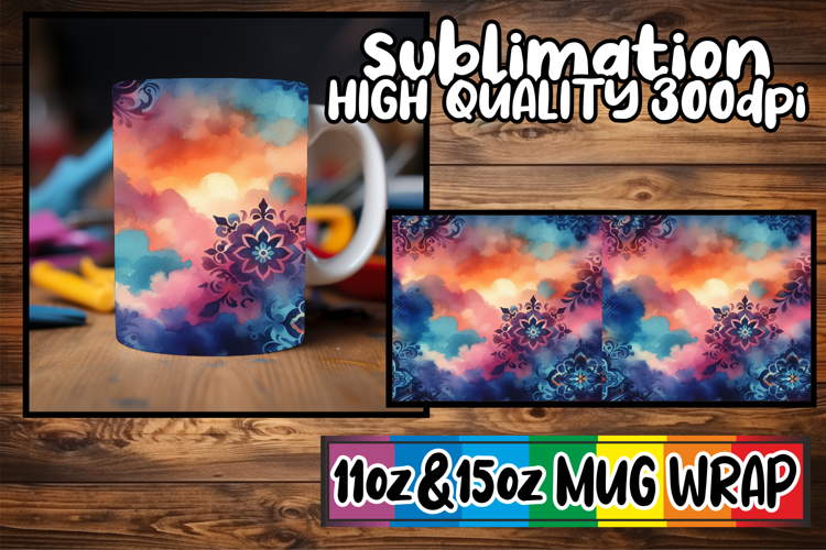 Vibrant souls sublimation print wrap, Watercolor Pattern