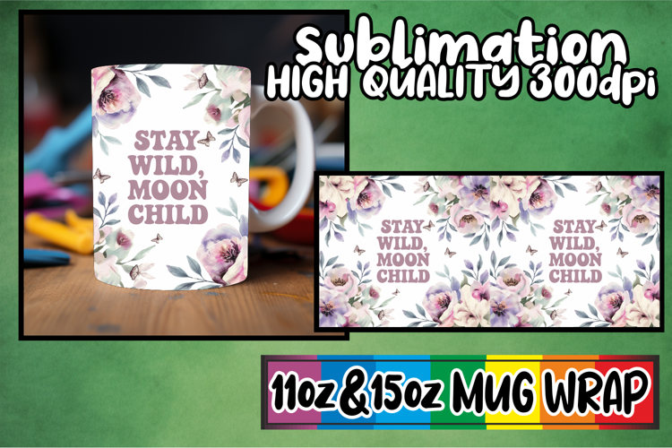 Cheerful mornings sublimation print wrap, Flower Quote