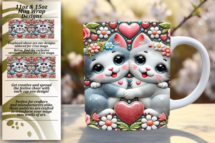 Bold 11oz Mug Wrap Png Design , Sweet Animals