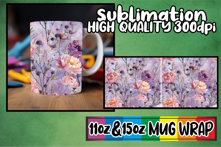 Abstract Springtime Wave Mug Wrap 11oz 15oz Sublimation