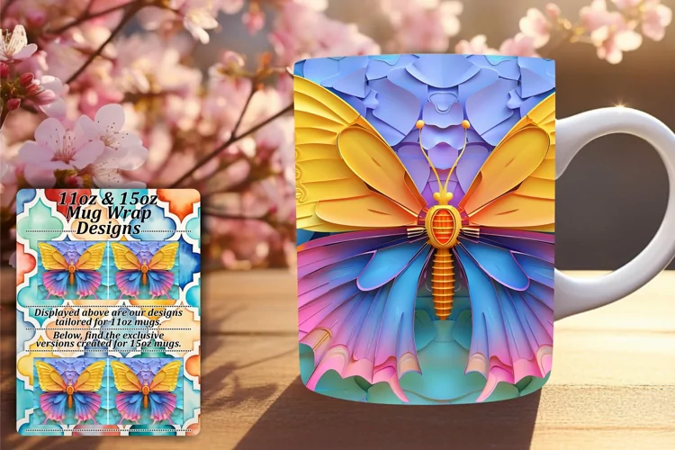 Vibrant Springtime Spectacle: 3D Mug Wrap