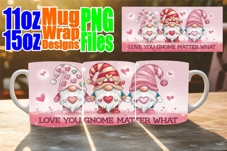 Happy adventures 11oz 15oz sublimation wrap, Love Gnome