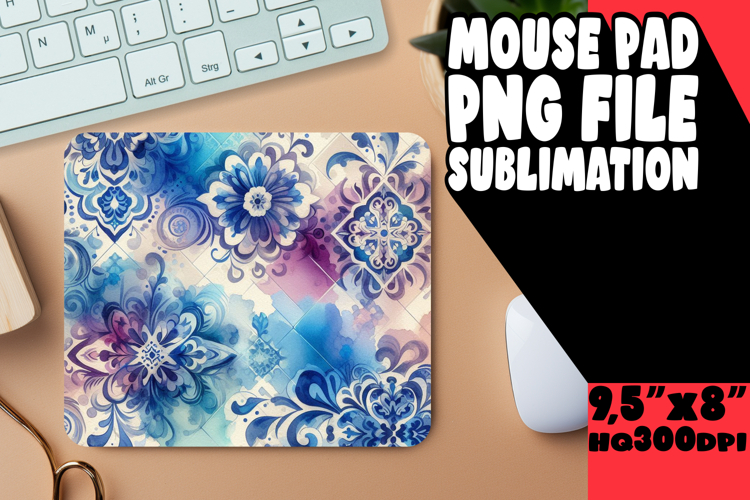 Whimsical Desk Pad Sublimation Ideas, Watercolor Patter