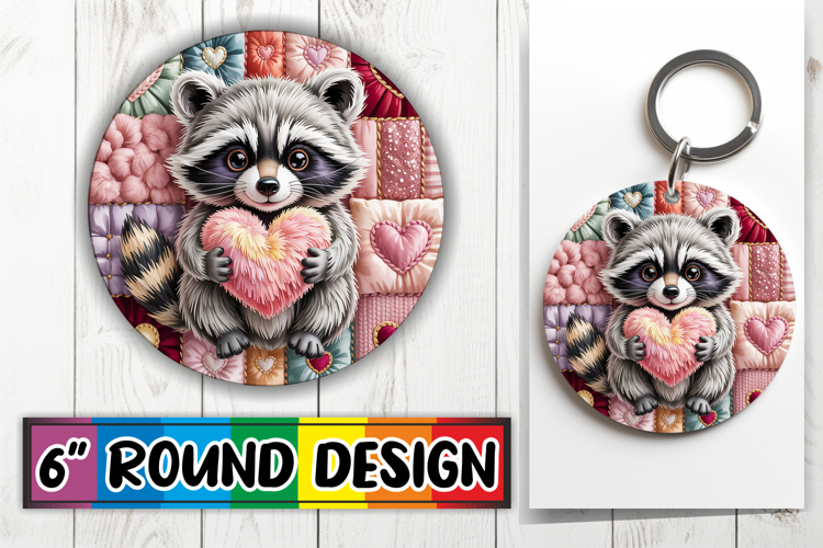Unique Sublimation Round Ornaments, Valenines Animals
