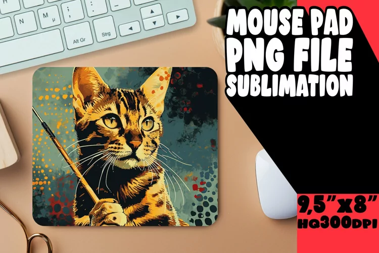 Enchanting Feline Sublimation Mouse Pad