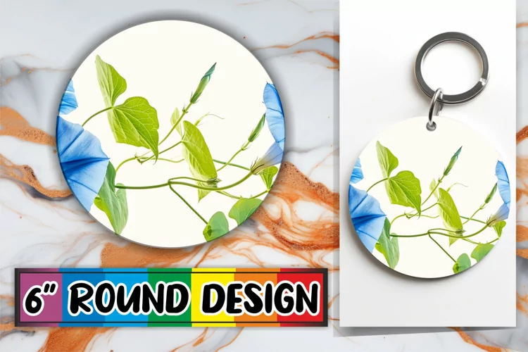 Radiant Blossom Circle: Vibrant Spring Sublimation Keychain