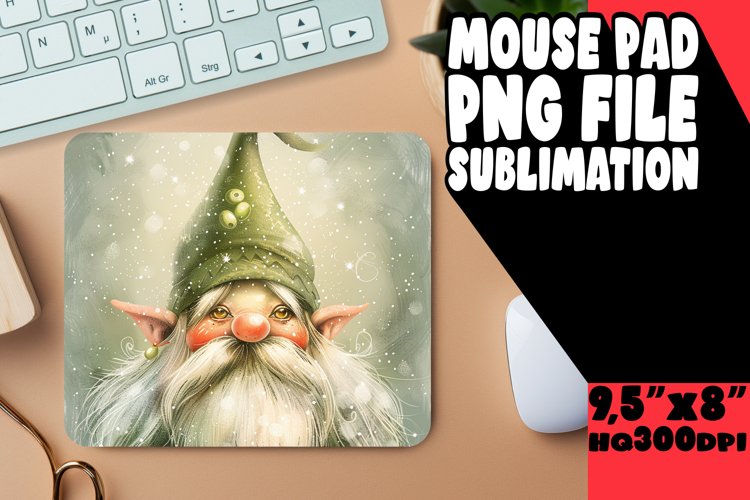 Magical Moments: Watercolor Gnome Mouse Pad Design example image 1