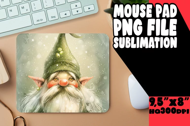 Magical Moments: Watercolor Gnome Mouse Pad Design