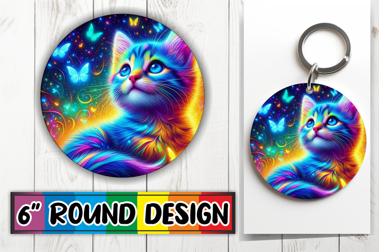 Blissful Round Designs PNG, Cat