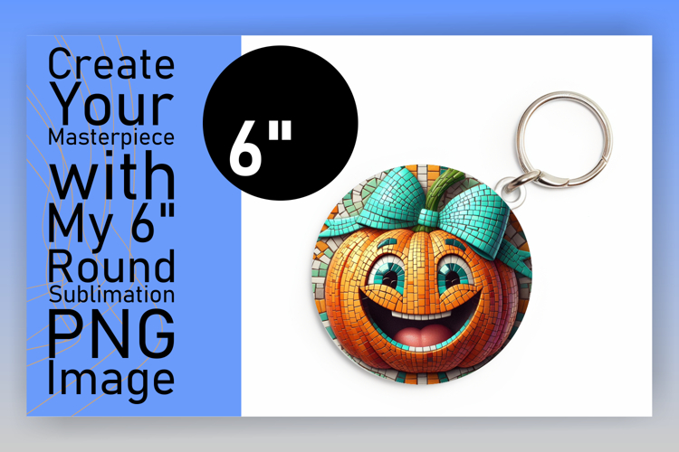 Trendy Circle Coaster PNG Design , Cute Pumpkin example image 1