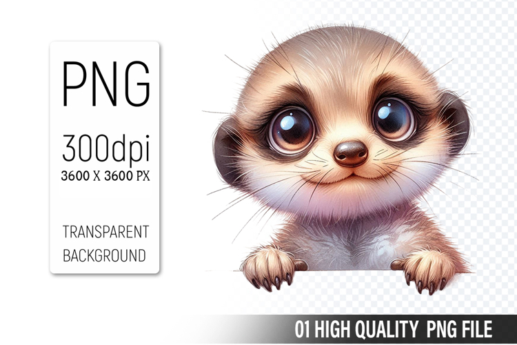 Cute Meerkat Clipart PNG, Printable Animals, Wildlife Design