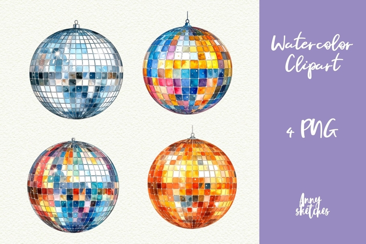 Retro Disco Ball PNG Groovy Disco Christmas Clipart