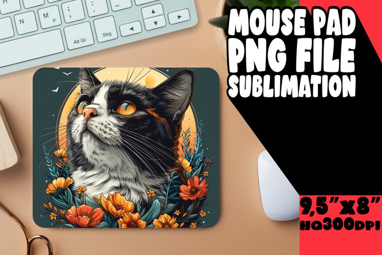 Amusing Kitty Charm Sublimation Mousepad PNG