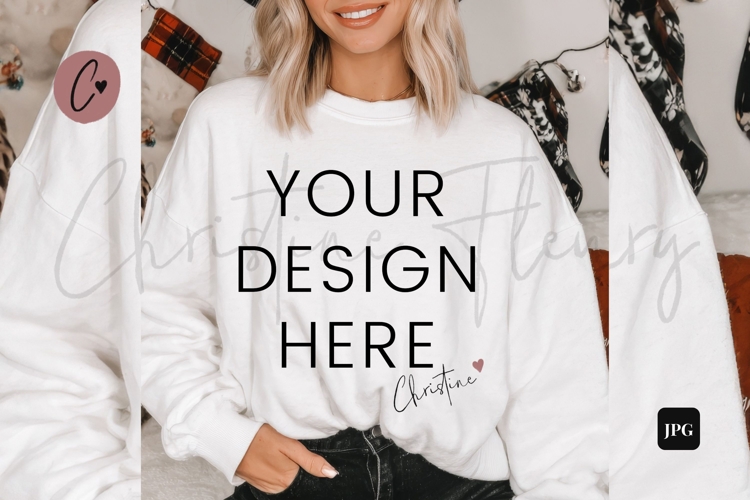 White Christmas Sweatshirt Mockup