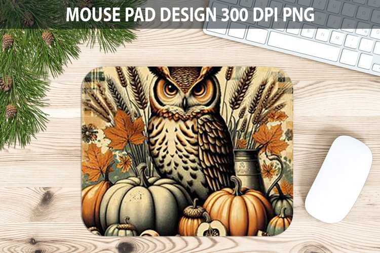 Owl Mouse pad Sublimation - Thanksgiving PNG Design
