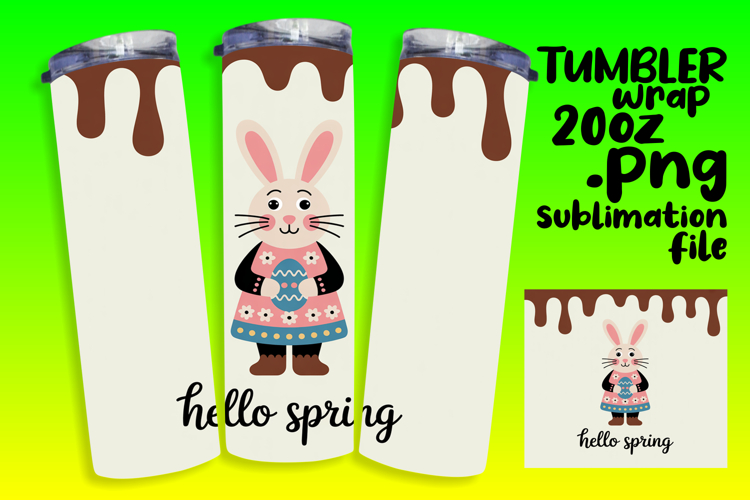 EXQUISITE 20oz Tumbler PNG Template , Easter Bunny
