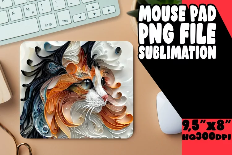 Cat Magic Sublimation Mouse Pad - 3D Design