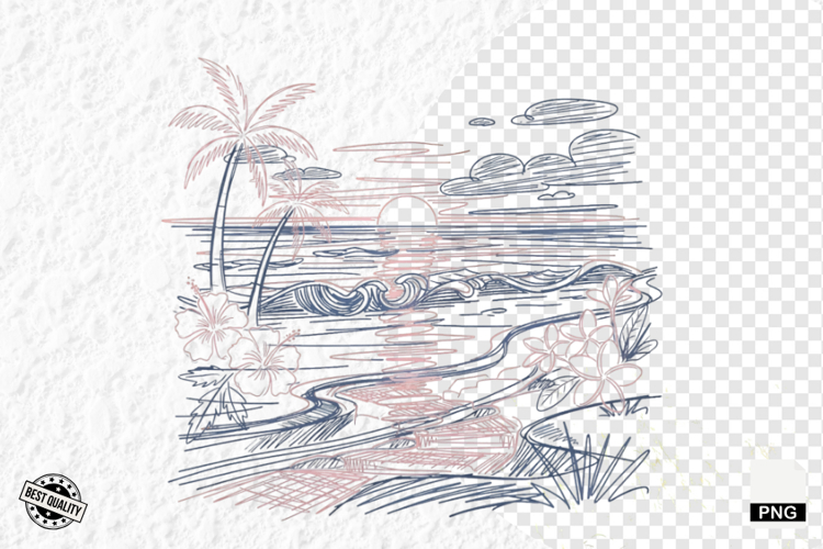 Summer Beach Path Clipart
