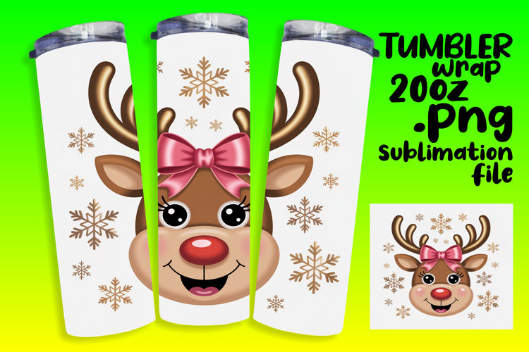 20oz Tumbler Template for Gifts , Cute Christmas