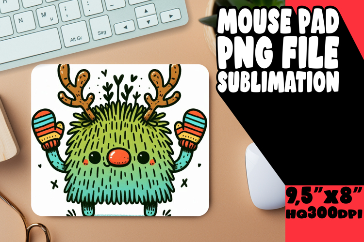 Vibrant Mouse Pad Sublimation Design, Monster