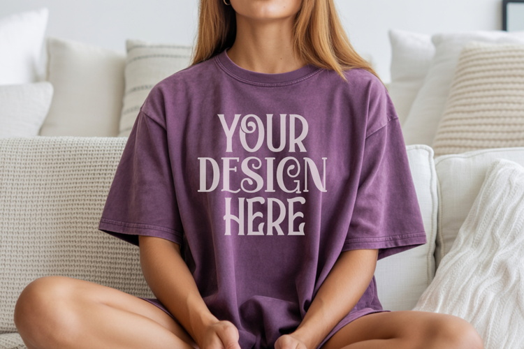 Grape Comfort Colors 1717 T-shirt Mockups,1717 Mockups