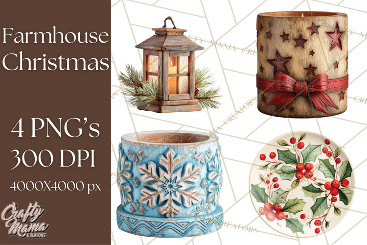 Farmhouse Christmas Wreath Png Image 7