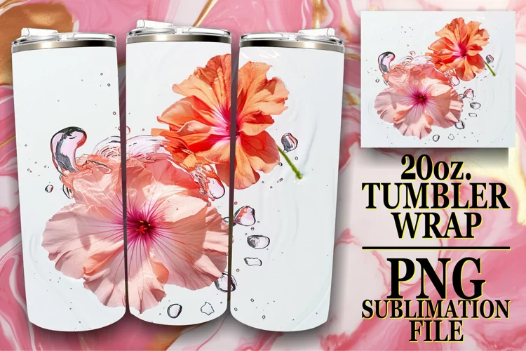 Watercolor Oasis: Sublimation Wrap - 20oz Tumbler