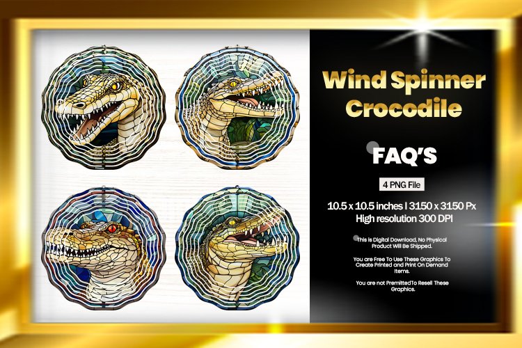 Crocodile Wind Spinner Sublimation - 04 Variation example image 1