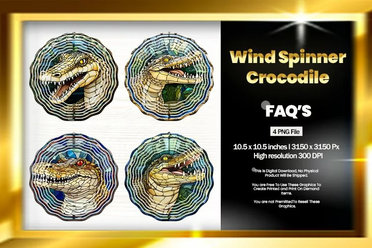 Crocodile Wind Spinner Sublimation - 04 Variation