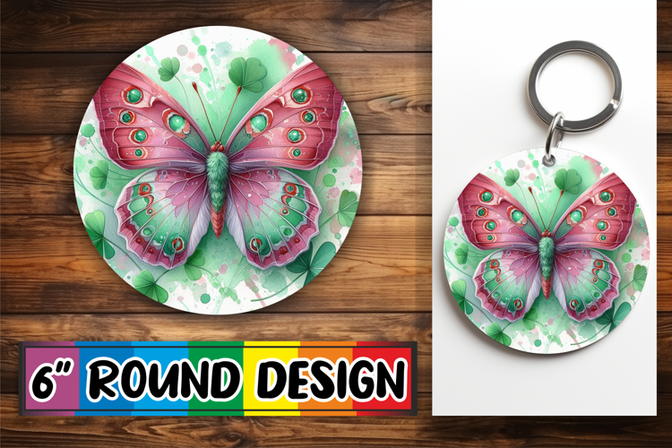 Radiant Round Car Coaster Magic, Butterfly