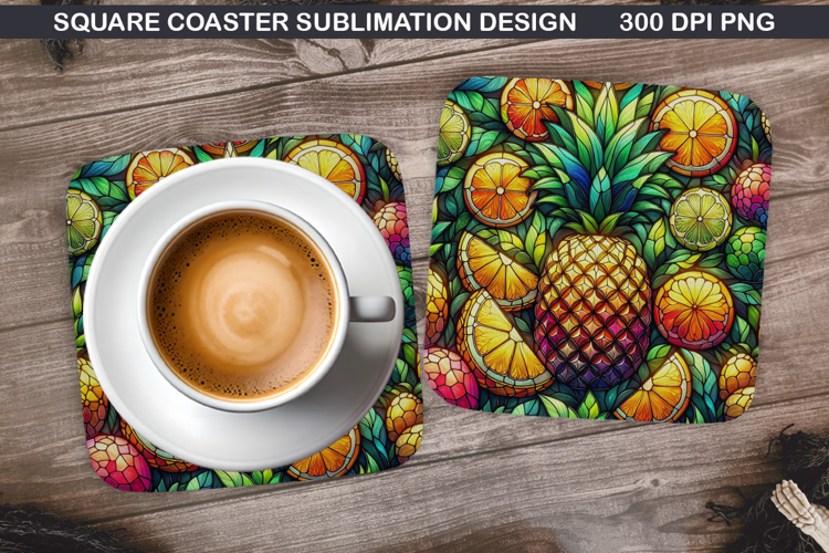 Tropical Drink Coaster Sublimation,Summer Coaster PNG Design