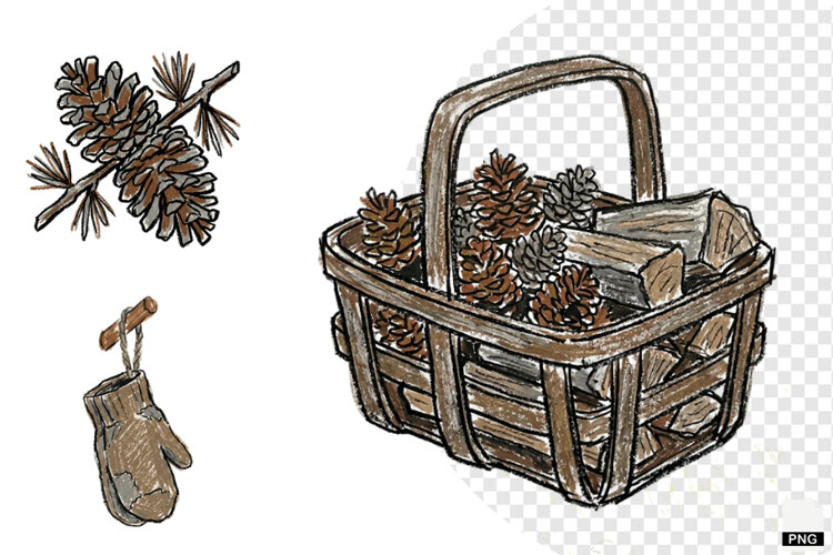 Rustic Winter Days Clipar example image 1