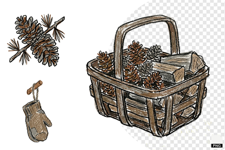 Rustic Winter Days Clipar