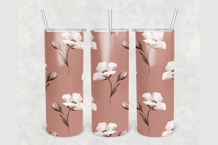 Watercolor Flowers Wildflowers 20 oz tumbler sublimation