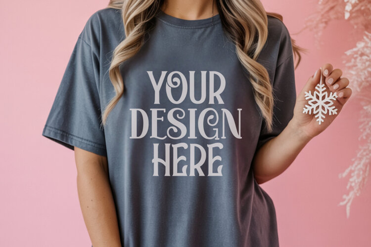 Pepper Comfort Colors 1717 Christmas Mockup, CC 1717Comfort example image 1