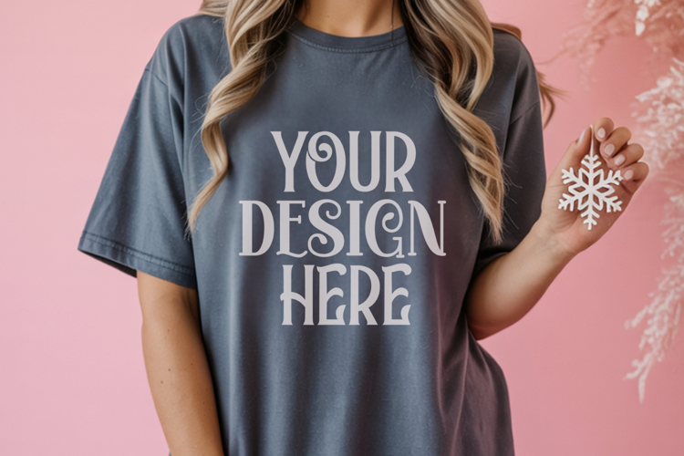 Pepper Comfort Colors 1717 Christmas Mockup, CC 1717Comfort