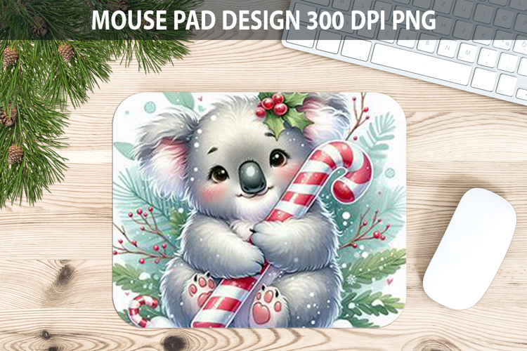 Koala Mouse pad Sublimation - Christmas Animal PNG Design