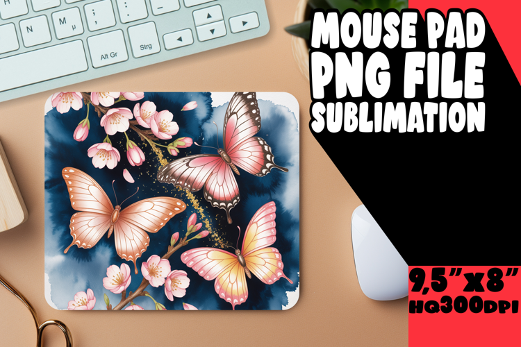 VIBRANT MOUSE PAD SUBLIMATION PNG, Flowers