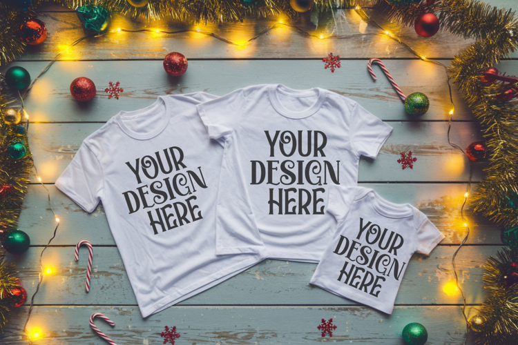 Christmas Family Matching Group T-Shirt Mockup