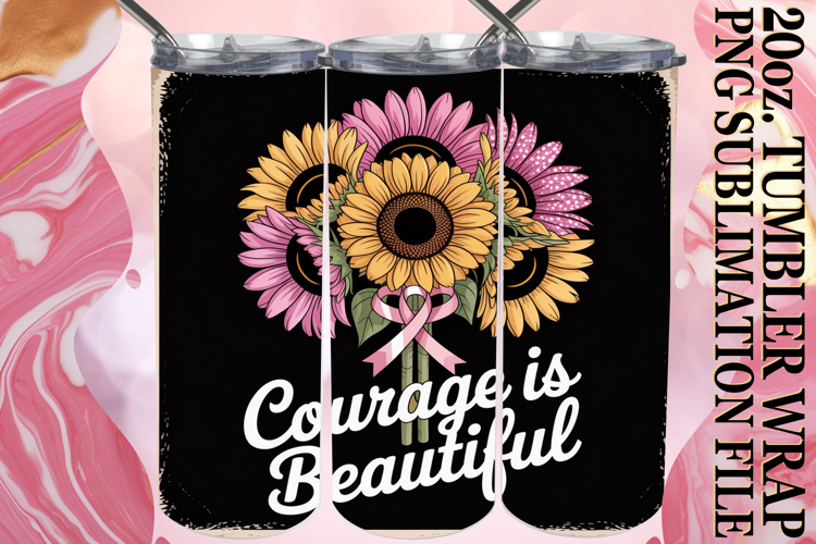 BLISSFUL SUNSETS 20oz TUMBLER WRAP, Breast Cancer